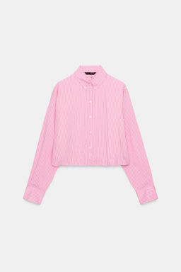 STRIPED POPLIN SHIRT WITH PUFF SLEEVES - Zara фото 11