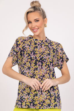 Блузка Кимоно (цветы/желтый) - Эльза фото 4