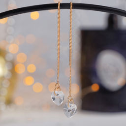 Серьги висячие со стразами Цепочки элегант, цвет МИКС, 5,2см