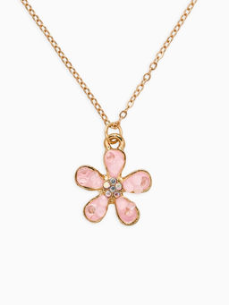 Набор детский «Выбражулька. Цветок», 3 предмета: кулон, кольцо, серьги, розовый в золоте