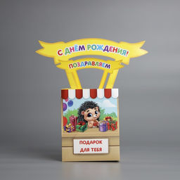 Открытка объёмная С Днём рождения, 12 х 12 х 26 см