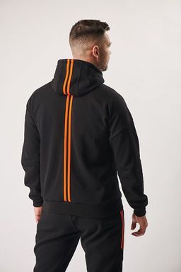 Спортивный костюм М-3118: Пике с начёсом Чёрный / Оранжевый - Relay фото 3