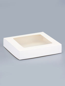 Цена за 20 шт. Контейнер навынос, с окном, белый, 20×20×4 см