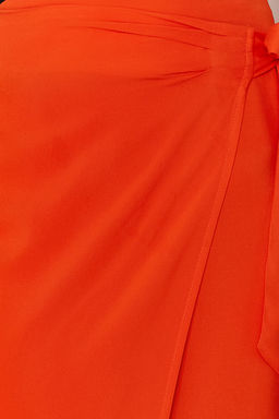 TRENDYOLMILLA Yag Yesili Baglamal? Kruvaze Kapama Viskon Kumasl? Maxi Boy Dokuma Etek TWOSS24ET00006 фото 5