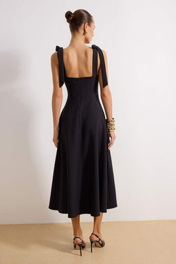 Siyah A-Kesim Ask? Baglama Detayl? Dokuma Abiye Gece Mezuniyet Elbisesi TPRSS24EL00251