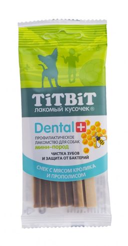 Титбит ДЕНТАЛ+ Снек с мясом кролика для собак мини-пород 4690538013984