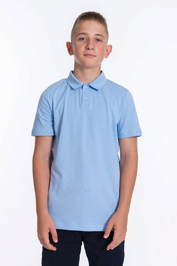 Футболка-поло М224104б голубой