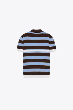 STRIPED KNIT POLO TOP - Zara фото 12