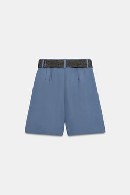 BERMUDA PINZAS CINTUR?N / Azul medio - Zara фото 7
