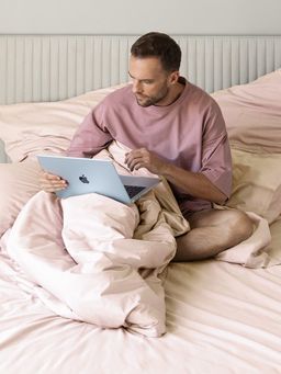 Постельное белье Моноспейс Семейный (2 пододеяльника) + 4 наволочки, пудровый