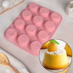 Форма силиконовая для выпечки Ravello, 34×22,5 см, 12 ячеек (d=6,5 см), цвет розовый гранит