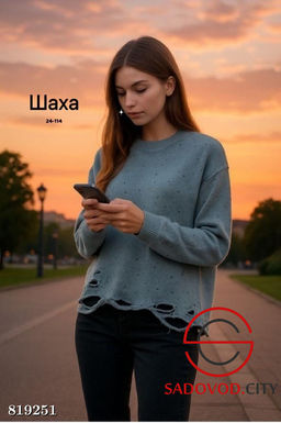 Кофта женская с рваным эффектом