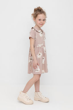 КР 5824/кофейный,милые кошечки к511 платье для дев - Crockid фото 4