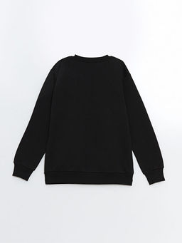 Bisiklet Yaka Uzun Kollu Bask?l? K?z ?ocuk Sweatshirt - Waikiki фото 2
