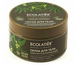 Ecolatier Organic Farm GREEN Скраб д/тела Антицеллюлитный Упругость+Релакс"CANNABIS Oil"300гр банка