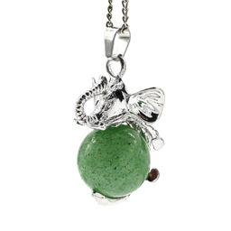 Подвеска Слон на шаре 19*33мм с авантюрином зеленым