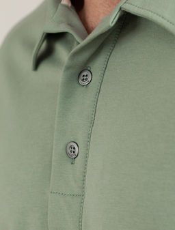 Лонгслив с воротником поло на пуговицах из премиального хлопка с эластаном - Vilatte фото 2