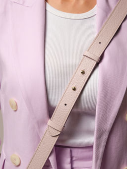 Сумка кожаная через плечо Deboro 30574 розовый дым