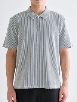 Polo Yaka ?izgili Penye Erkek Ti??rt