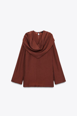 FLOWING BLOUSE WITH MULTI-POSITION SCARF DETAIL ZW COLLECTION - Zara фото 9