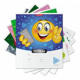 АКЦИЯ Цена за 280 шт. Тетрадь школьная ученическая ErichKrause Смайлики, 12 листов, линейка (в плёнке по 10 шт.)