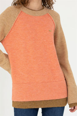 U. S. Polo Assn Женский свитер лососевого цвета с круглым вырезом - U.s. polo assn фото 6