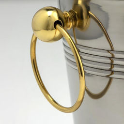 Ведро для льда «Классик», 2.1 л, 20.5×16×17.5 см, золотые ручки, нержавеющая 201 сталь