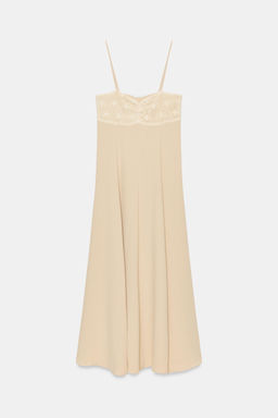 VESTIDO MIDI TIRANTES COMBINADO / Crudo - Zara фото 8