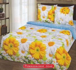 Постельное белье - Бязь Ромашковое поле АД Семейный (молния)