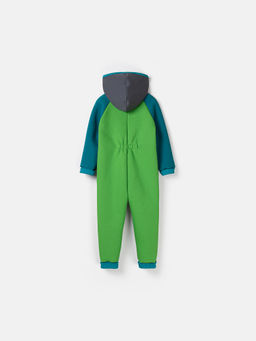 Комбинезон с карманами Колор блок "Зеленая мята" утепленный