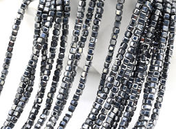 Бусины из терагерца кубик с гранями 3мм, 38см, 155 бусин Радуга камня