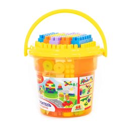 Конструктор Строитель (68 элементов) (в ведре Макси с крышкой) - Полесье фото 6