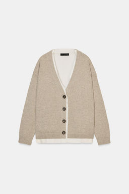 CONTRAST WOOL BLEND CARDIGAN - Zara фото 7