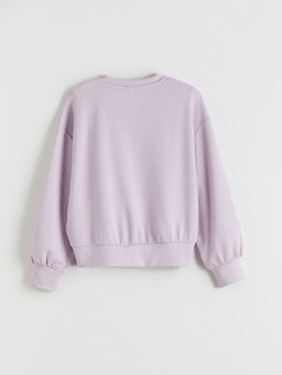 Bisiklet Yaka New York Bask?l? K?z ?ocuk Sweatshirt