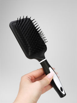 Расчёска массажная, широкая, 8×25(±1) см, чёрная