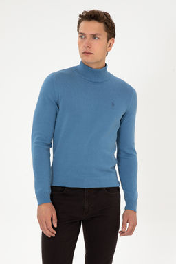 Erkek Slim Fit Yar_m Bal_k__ Yaka Saks Basic Kazak - U.s. polo assn фото 8