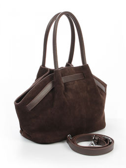 LACCOMA сумка Y2346F-темно коричневый натуральная замша, натуральная кожа полиэстер