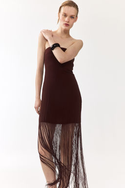 Vestido bandeau con flecos - H&m фото 7
