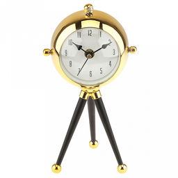 Часы настольные интерьерные "Водолаз" 10х6,5х20,5см, мягкий ход, циферблат белый; цифры арабские, черный; выпуколе стекло, на ножках металл, корпус платик, золотой; в коробке (Китай)