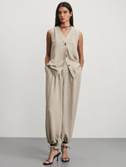 Удлиненный жилет из жатой ткани / Zarina  фото 2