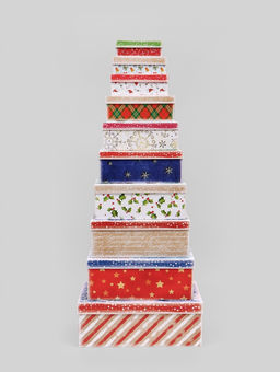 Коробки подарочные новогодние набор 10 в 1 «Сказочного Нового года», 30×19×11.5 - 12×6.5×4 см