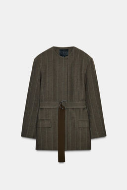 STRIPED BELTED BLAZER ZW COLLECTION - Zara фото 7