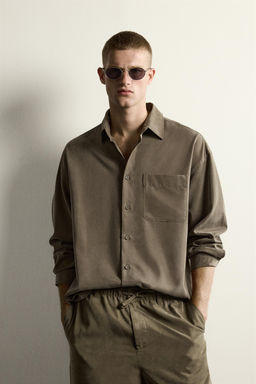 CAMISA FLUIDA RELAXED FIT / Marr?n - Zara фото 2