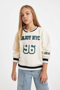 Школьная толстовка с v-образным вырезом и принтом для девочек