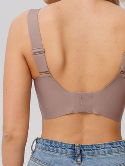 Топ бесшовный бескаркасный с вкладышами Lingeamo мокко ВТ-02 (18)  фото 3