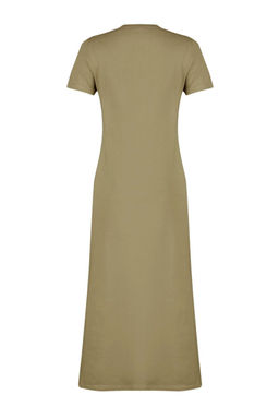 Haki Cepli Bisiklet Yaka A-Line Orme Midi Elbise TWOSS24EL00169