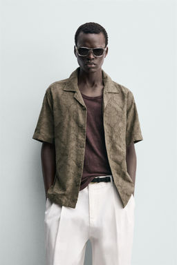 CAMISA RELAXED FIT JACQUARD TEXTURA / kaki-med - Zara фото 2