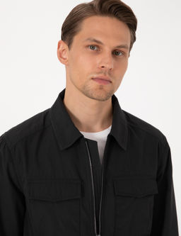 Siyah Rregular F_t Fermuarl_ _nce Ceket - Pierre cardin фото 2