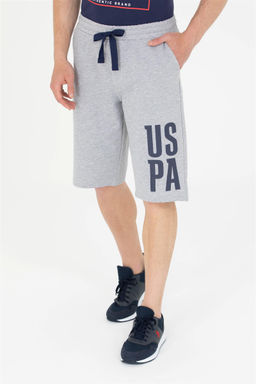 Мужские серые меланжевые вязаные шорты - U.s. polo assn фото 2