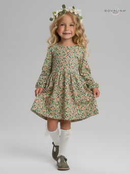 Платье Моана цветочки на хаки - Sovalina фото 10
